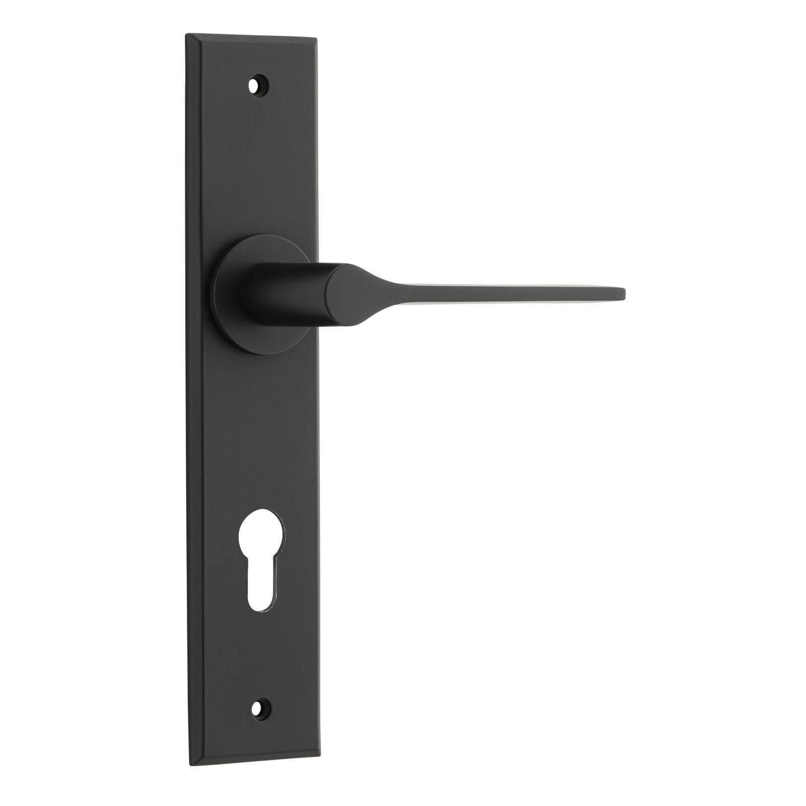 Como Lever Matt Black Chamfered Backplate