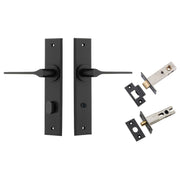 Como Lever Chamfered Backplate Privacy Kit Matt Black
