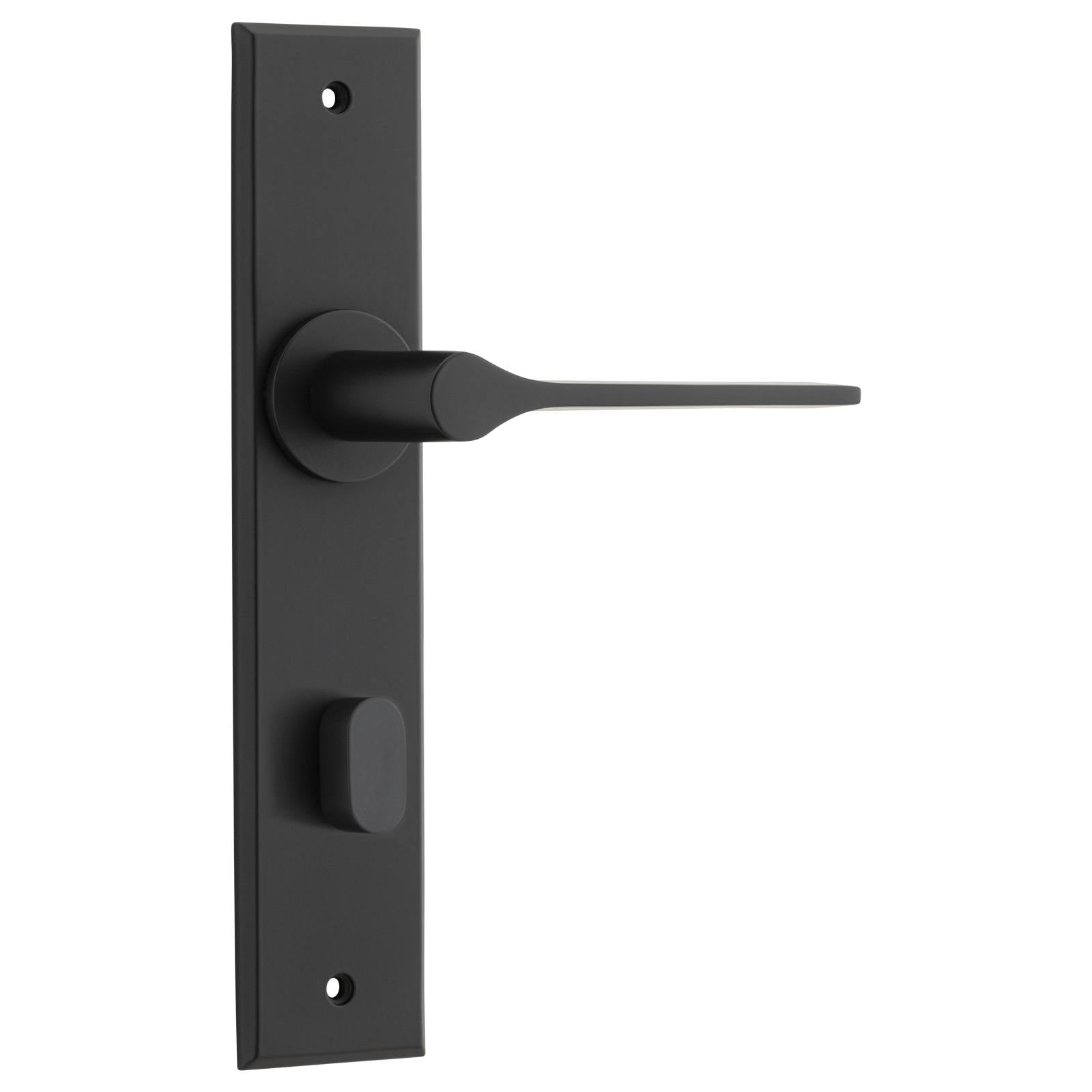 Como Lever Matt Black Chamfered Backplate