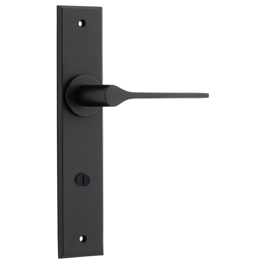 Como Lever Matt Black Chamfered Backplate