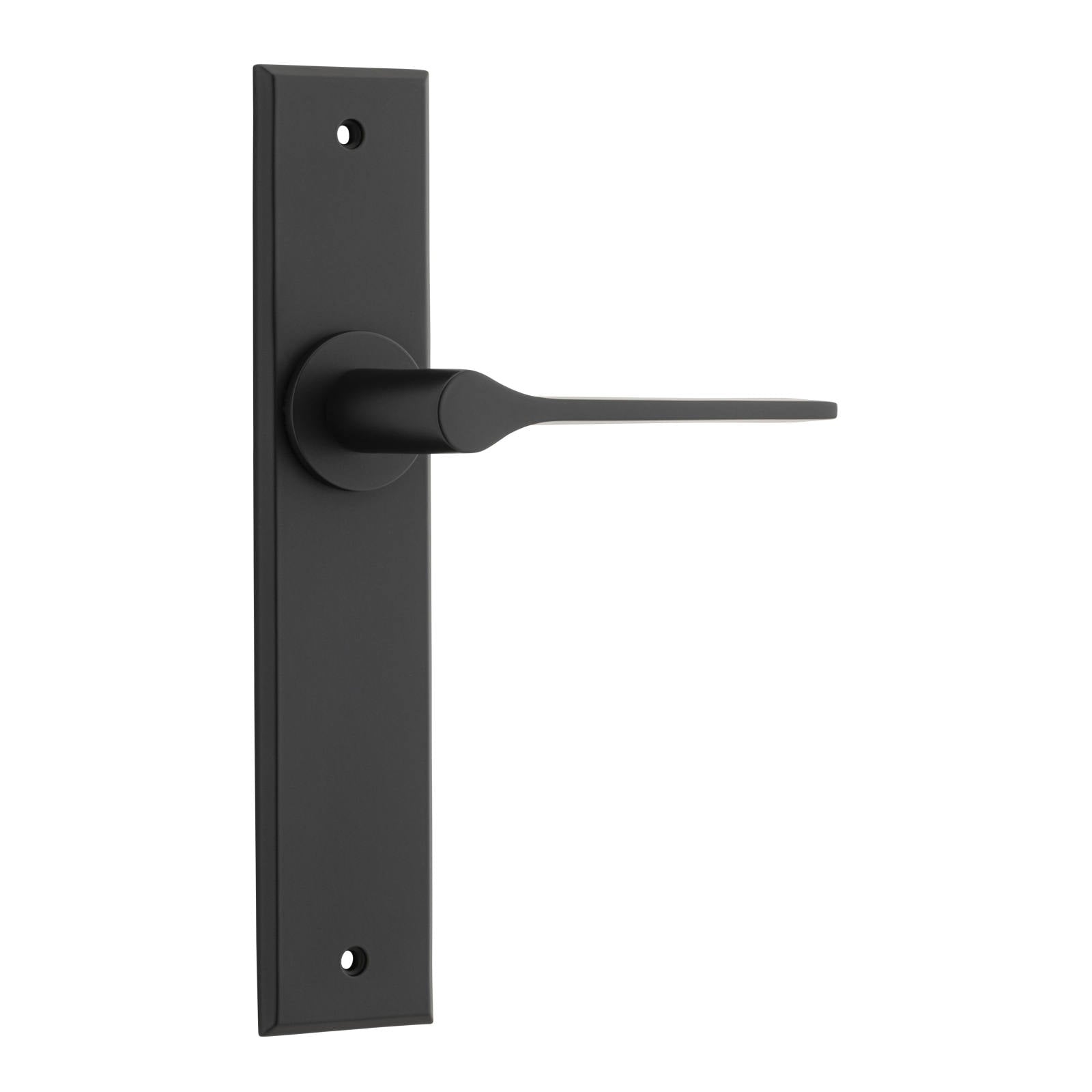 Como Lever Matt Black Chamfered Backplate