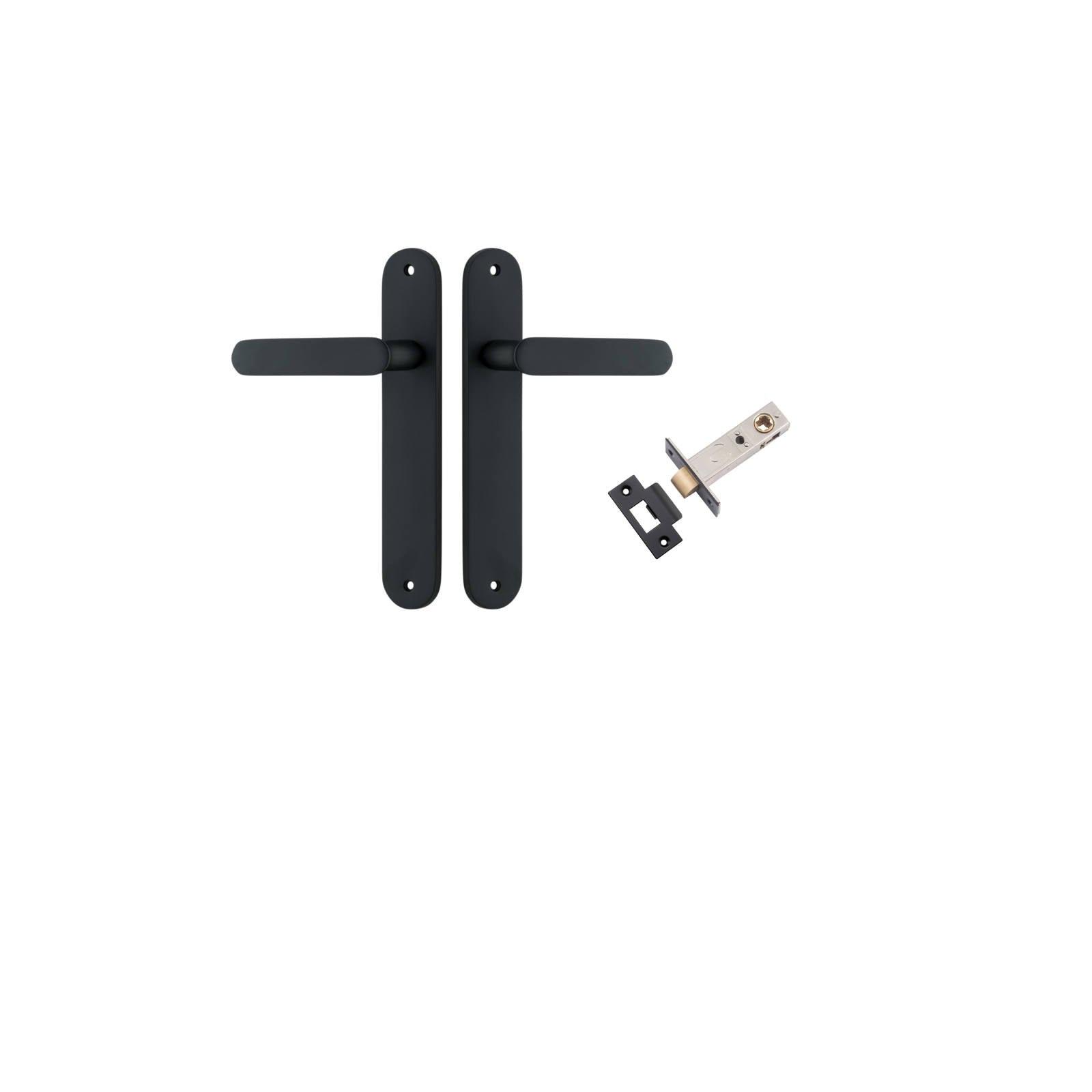 Bronte Lever Oval Backplate Passage Kit Matt Black