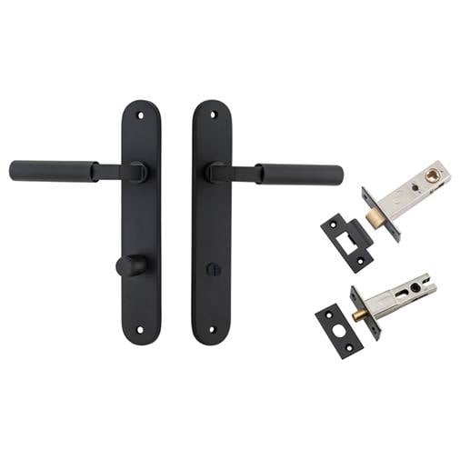 Berlin Lever Oval Backplate Privacy Kit Matt Black
