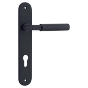 Brunswick Lever Matt Black Oval Backplate
