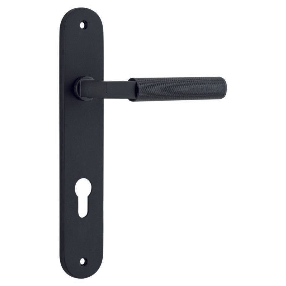 Brunswick Lever Matt Black Oval Backplate
