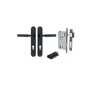 Brunswick Lever Oval Backplate Entrance Kit w High Security Lock Matt Black