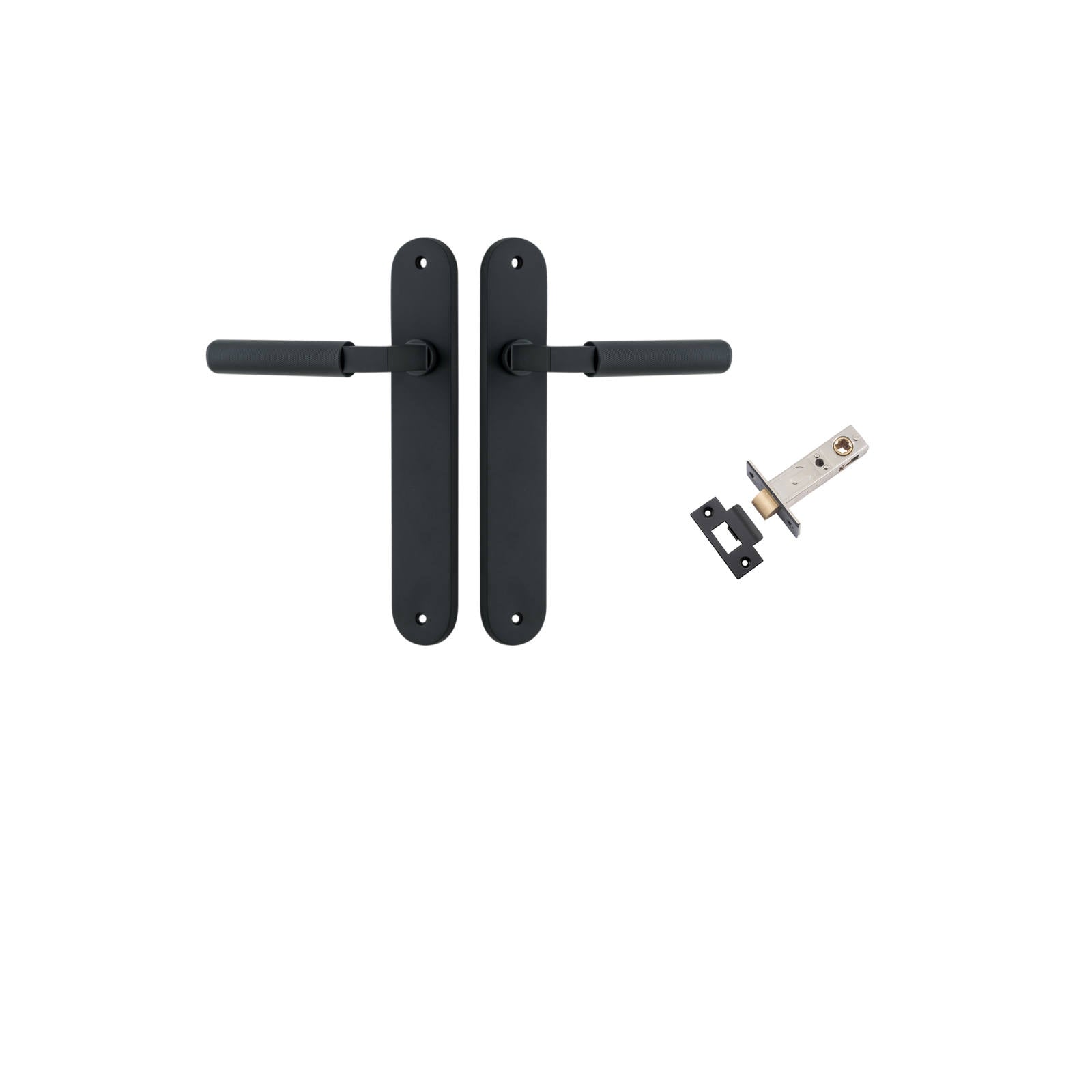 Brunswick Lever Oval Backplate Passage Kit Matt Black
