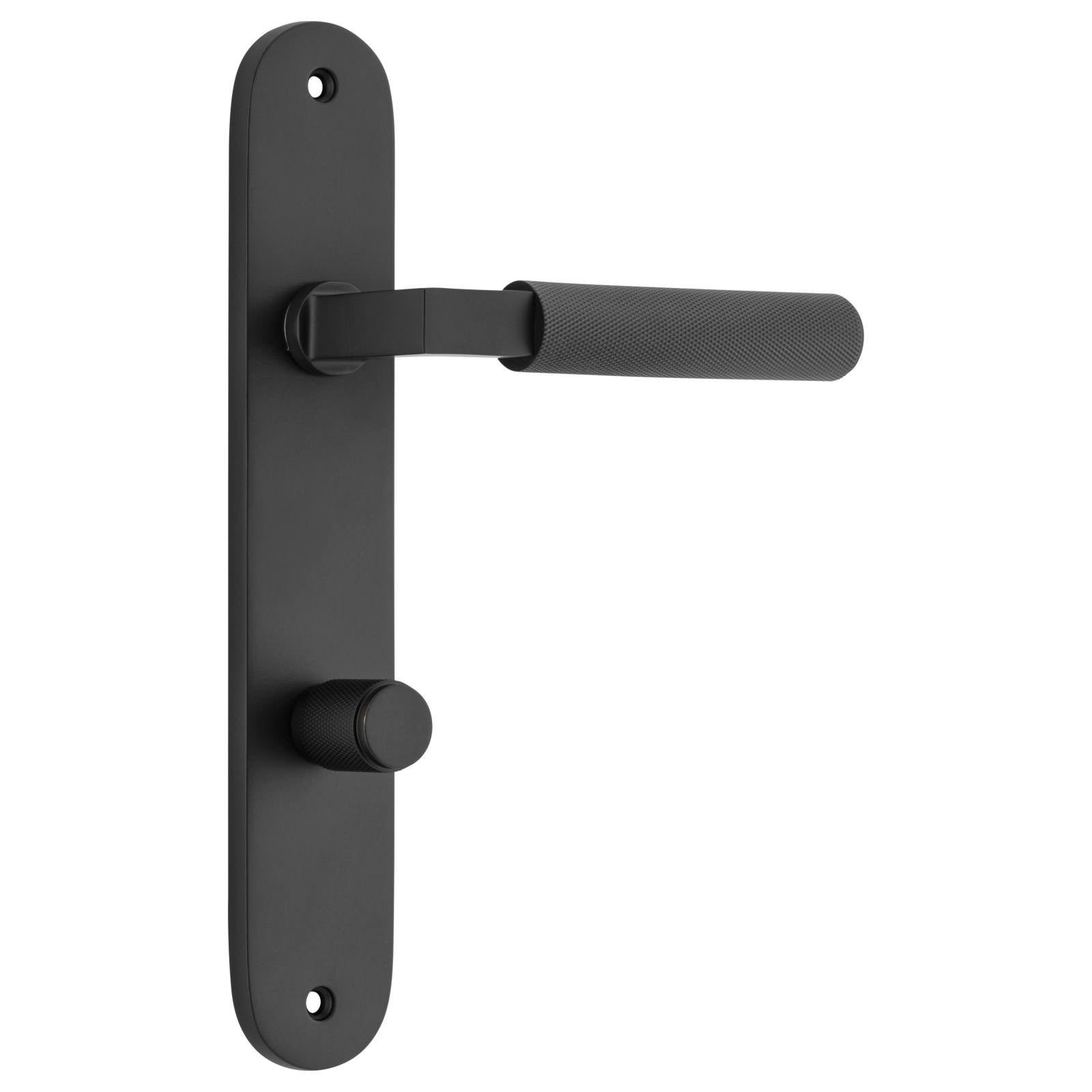 Brunswick Lever Matt Black Oval Backplate