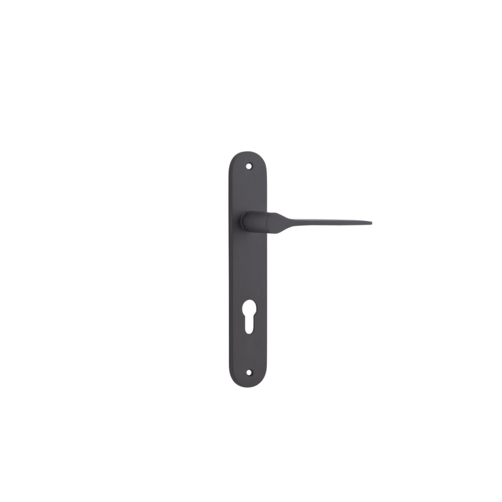 Como Lever Matt Black Oval Backplate