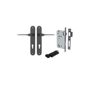 Como Lever Oval Backplate Entrance Kit w High Security Lock Matt Black
