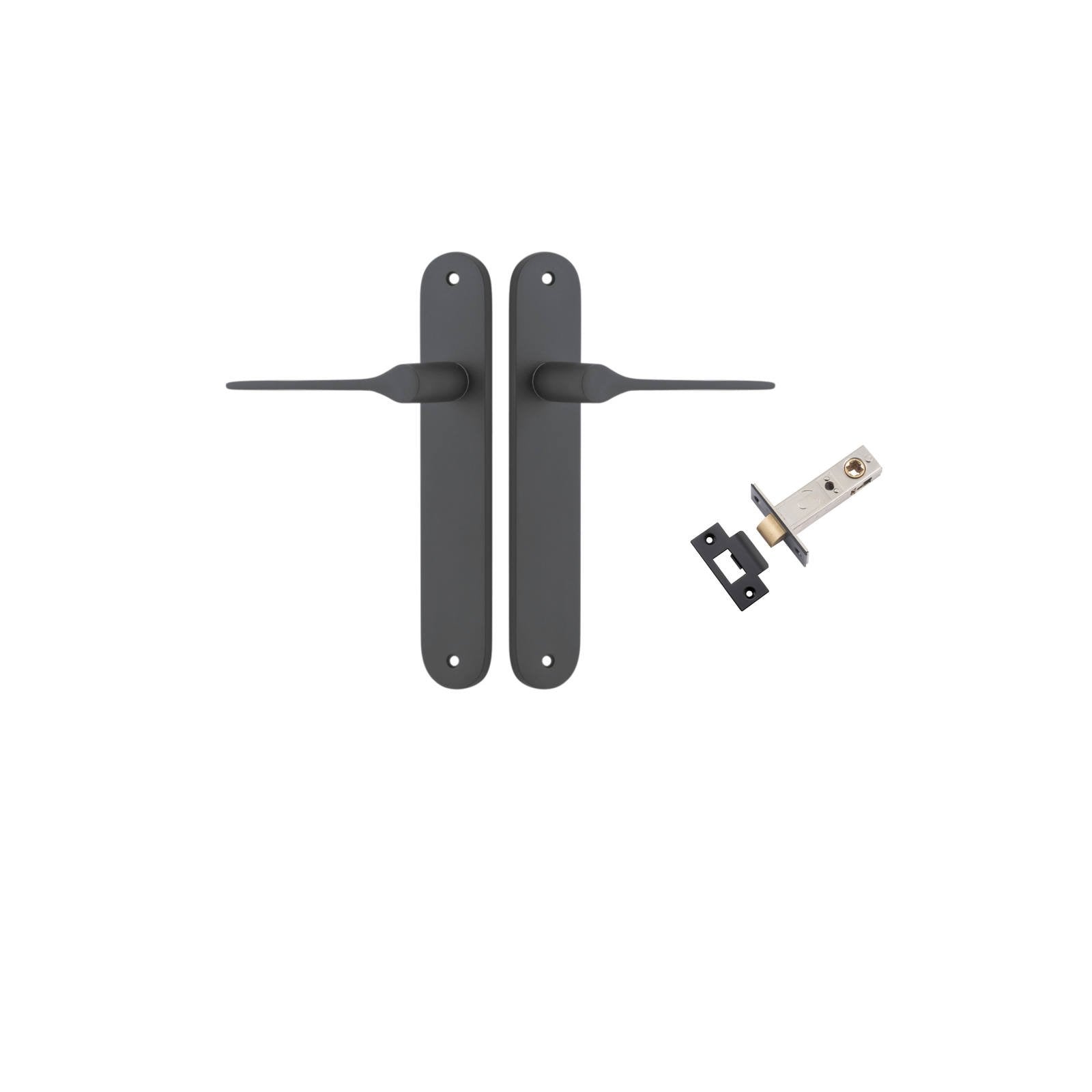 Como Lever Oval Backplate Passage Kit Matt Black