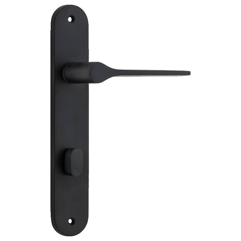 Como Lever Matt Black Oval Backplate