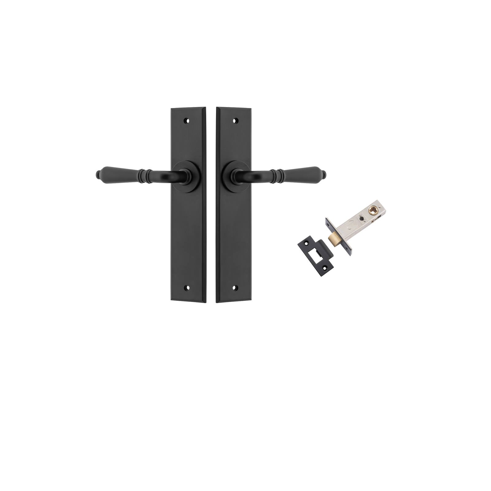 Sarlat Lever Chamfered Backplate Passage Kit Matt Black