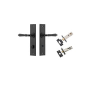 Sarlat Lever Chamfered Backplate Privacy Kit w Privacy Turn Matt Black