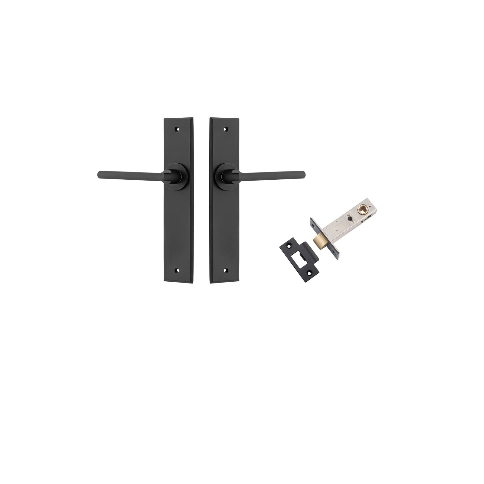 Baltimore Lever Chamfered Backplate Passage Kit Matt Black