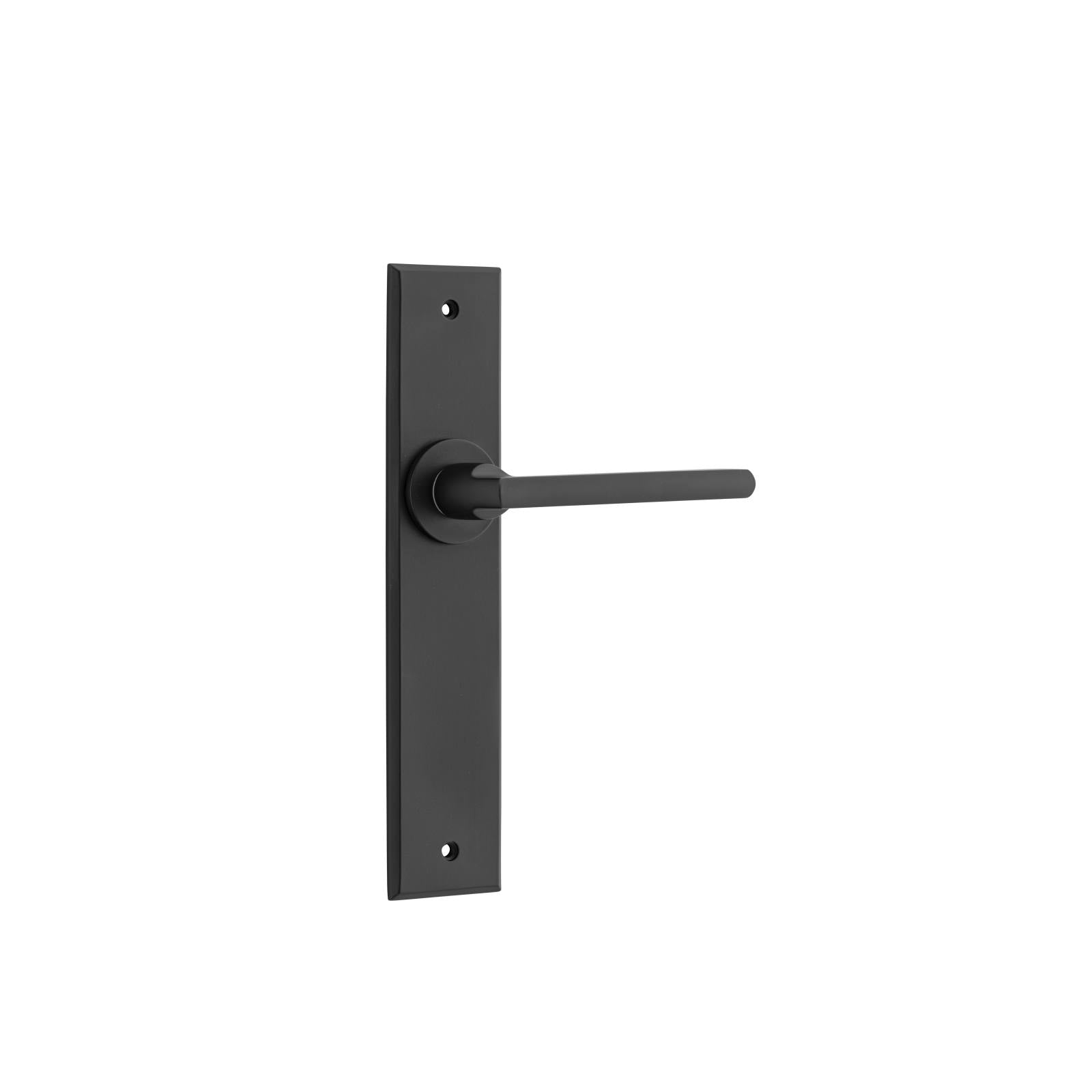 Baltimore Lever Matt Black Chamfered Backplate