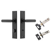 Bronte Lever Chamfered Backplate Privacy Kit w Privacy Turn Matt Black