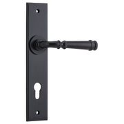 Verona Lever Matt Black Chamfered Backplate
