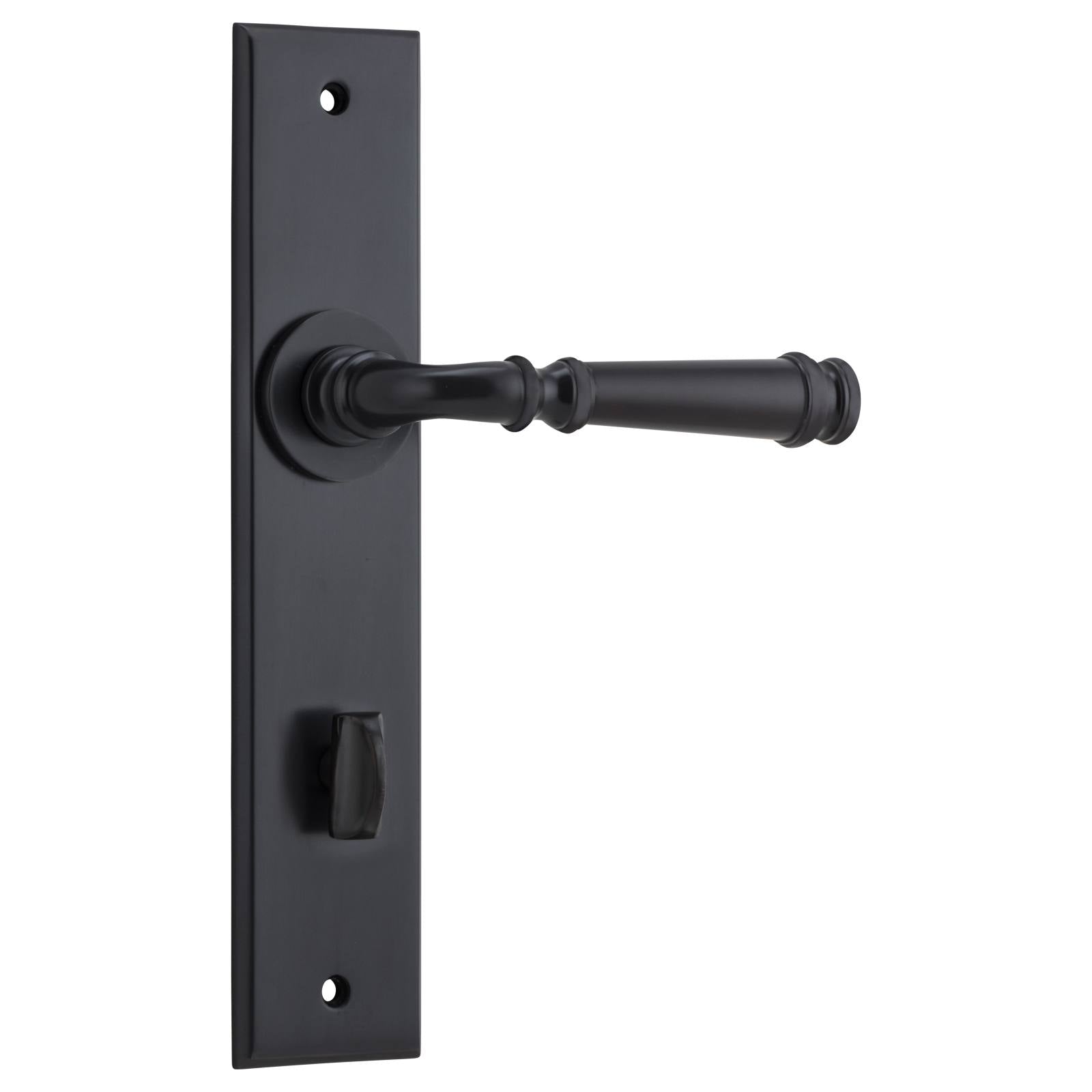 Verona Lever Matt Black Chamfered Backplate