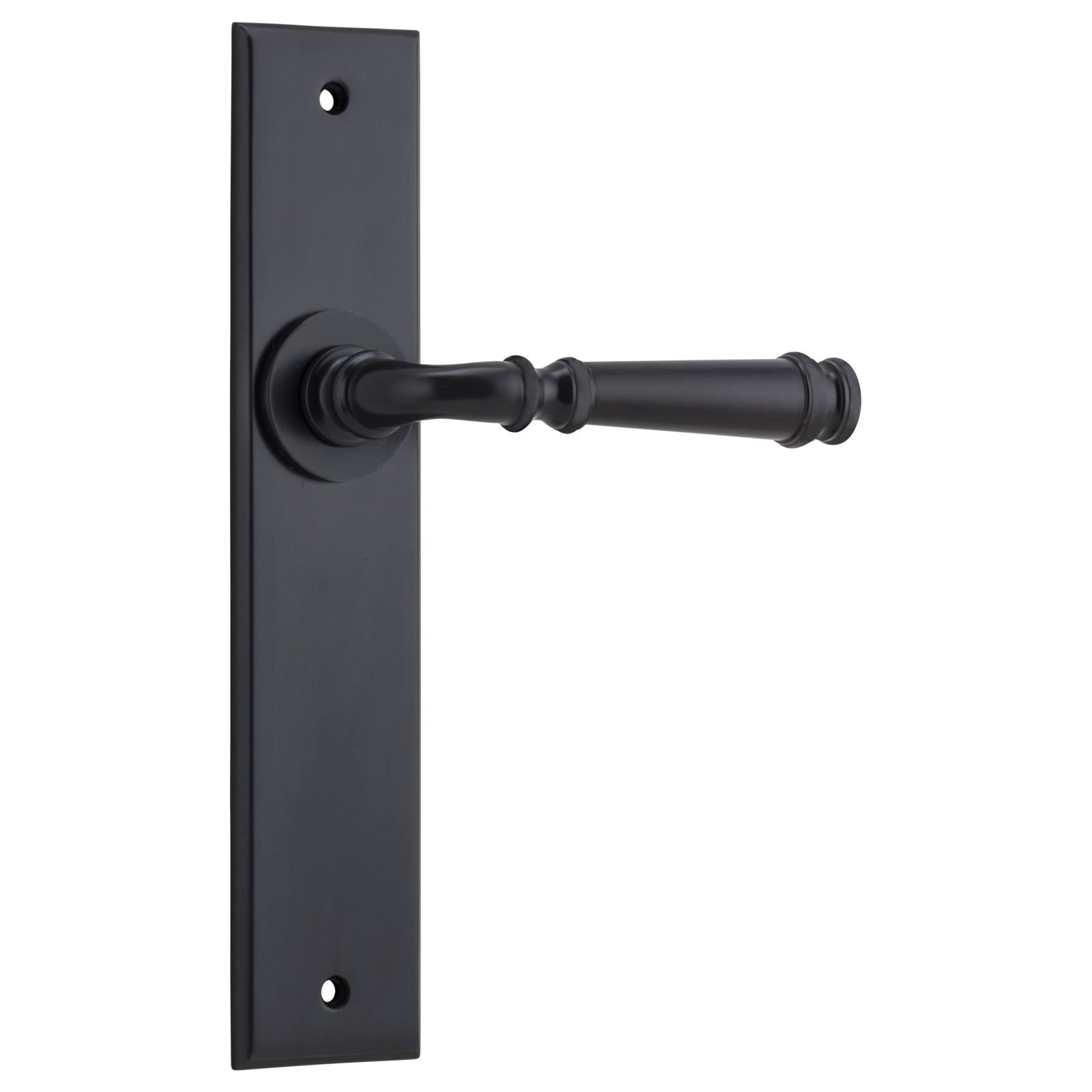 Verona Lever Matt Black Chamfered Backplate