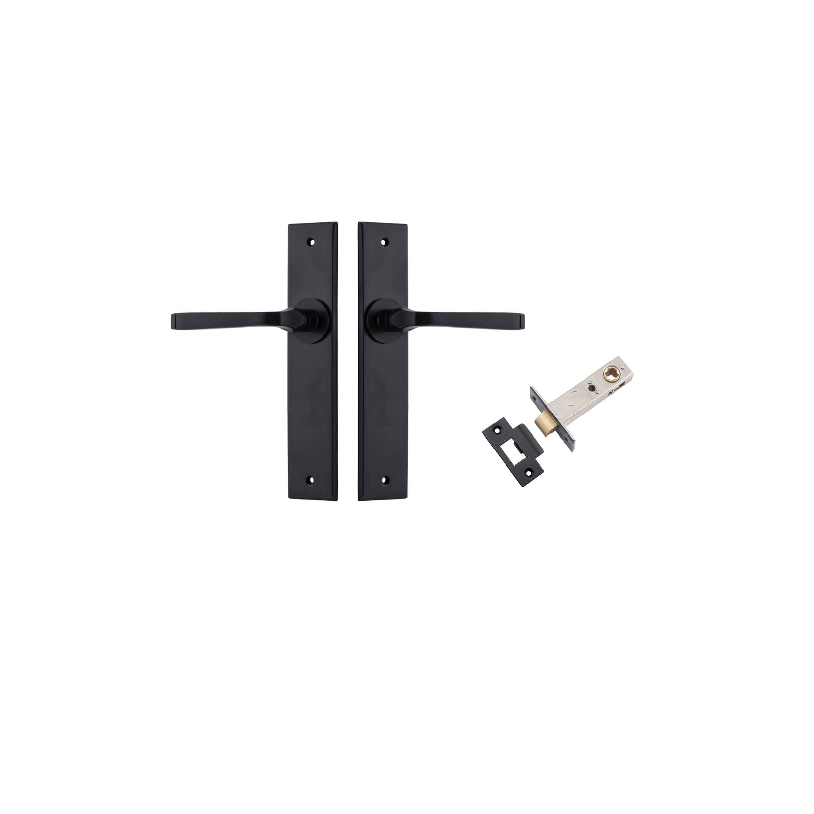 Annecy Lever Chamfered Backplate Passage Kit Matt Black