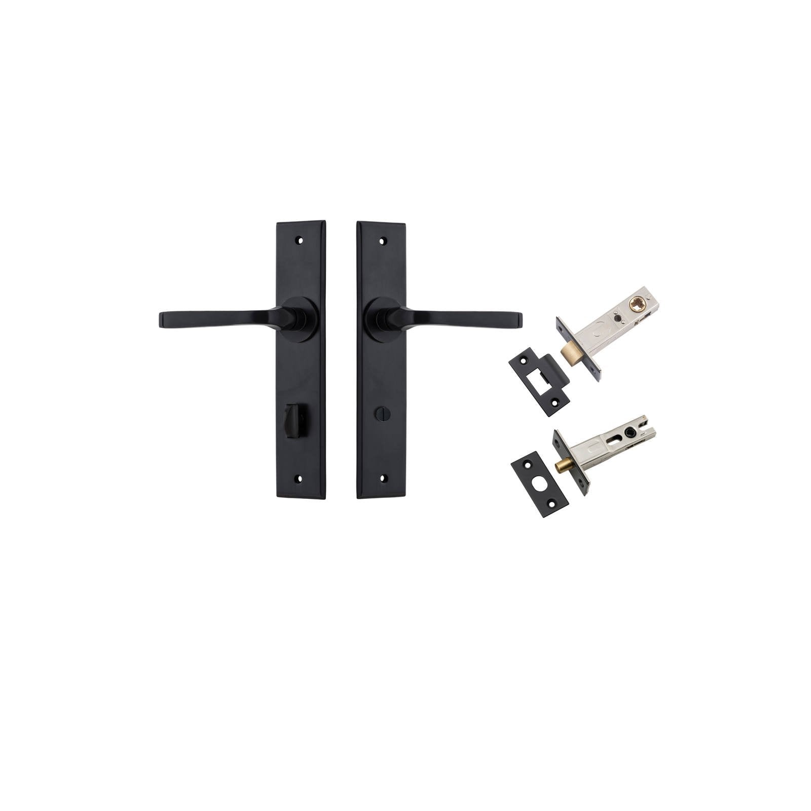 Annecy Lever Chamfered Backplate Privacy Kit w Privacy Turn Matt Black