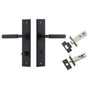 Berlin Lever Chamfered Backplate Privacy Kit Matt Black