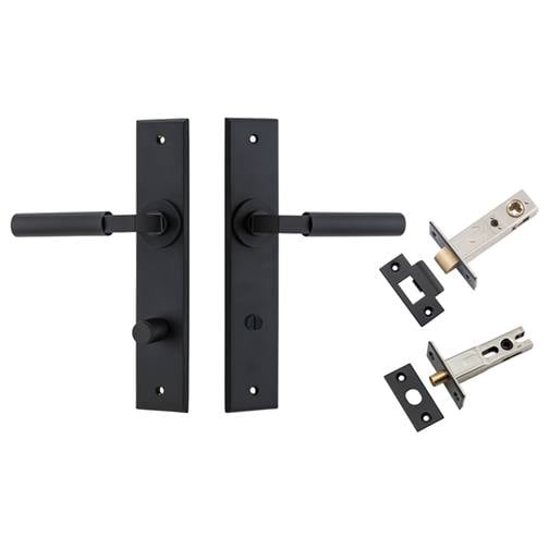 Berlin Lever Chamfered Backplate Privacy Kit Matt Black