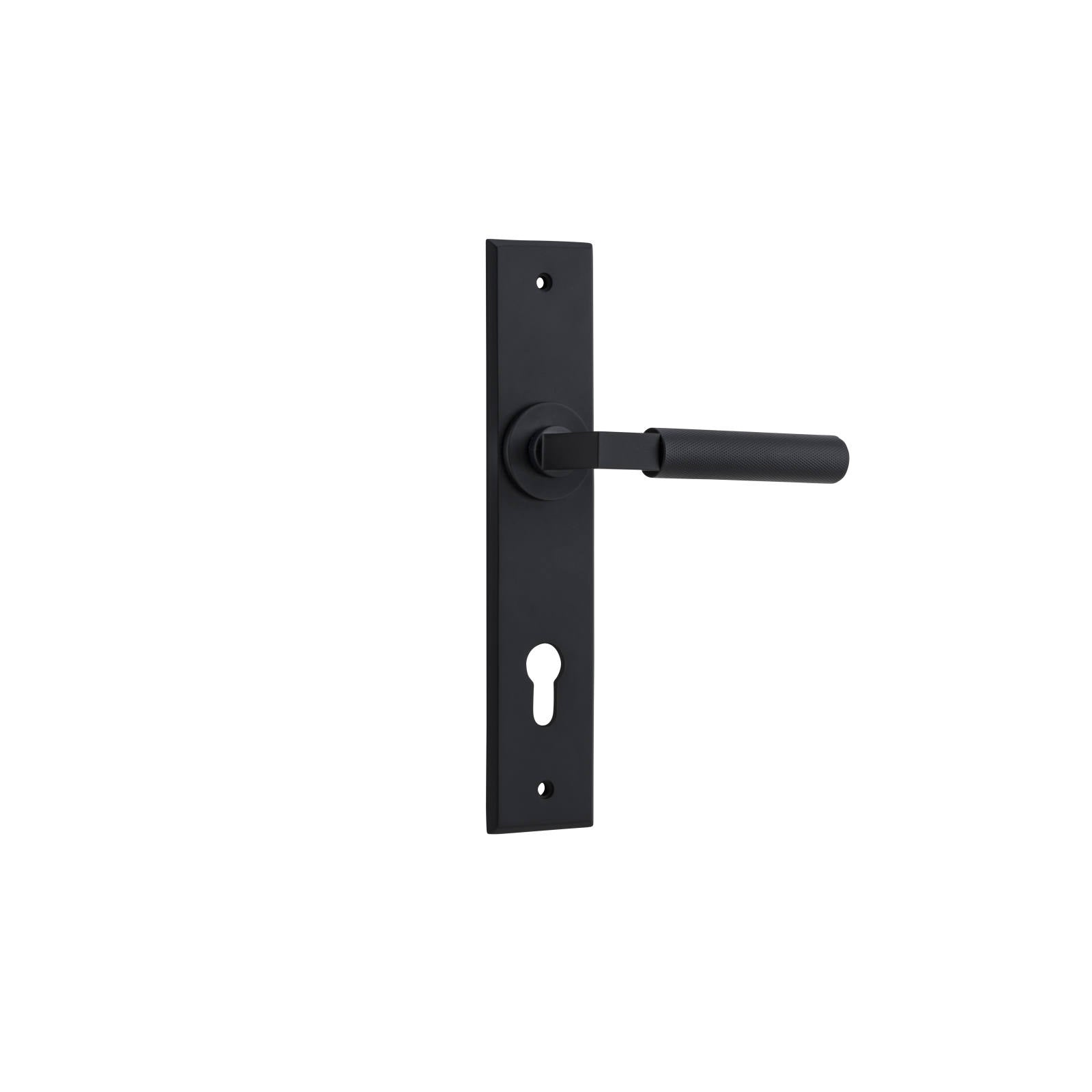 Brunswick Lever Matt Black Chamfered Backplate