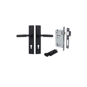 Brunswick Lever Chamfered Backplate Entrance Kit w High Security Lock Matt Black
