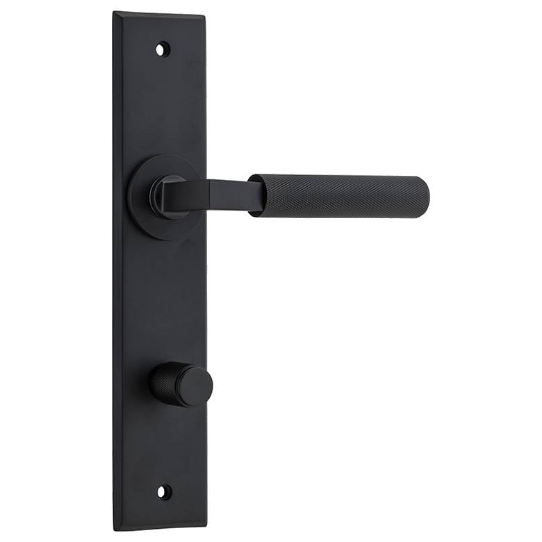 Brunswick Lever Matt Black Chamfered Backplate