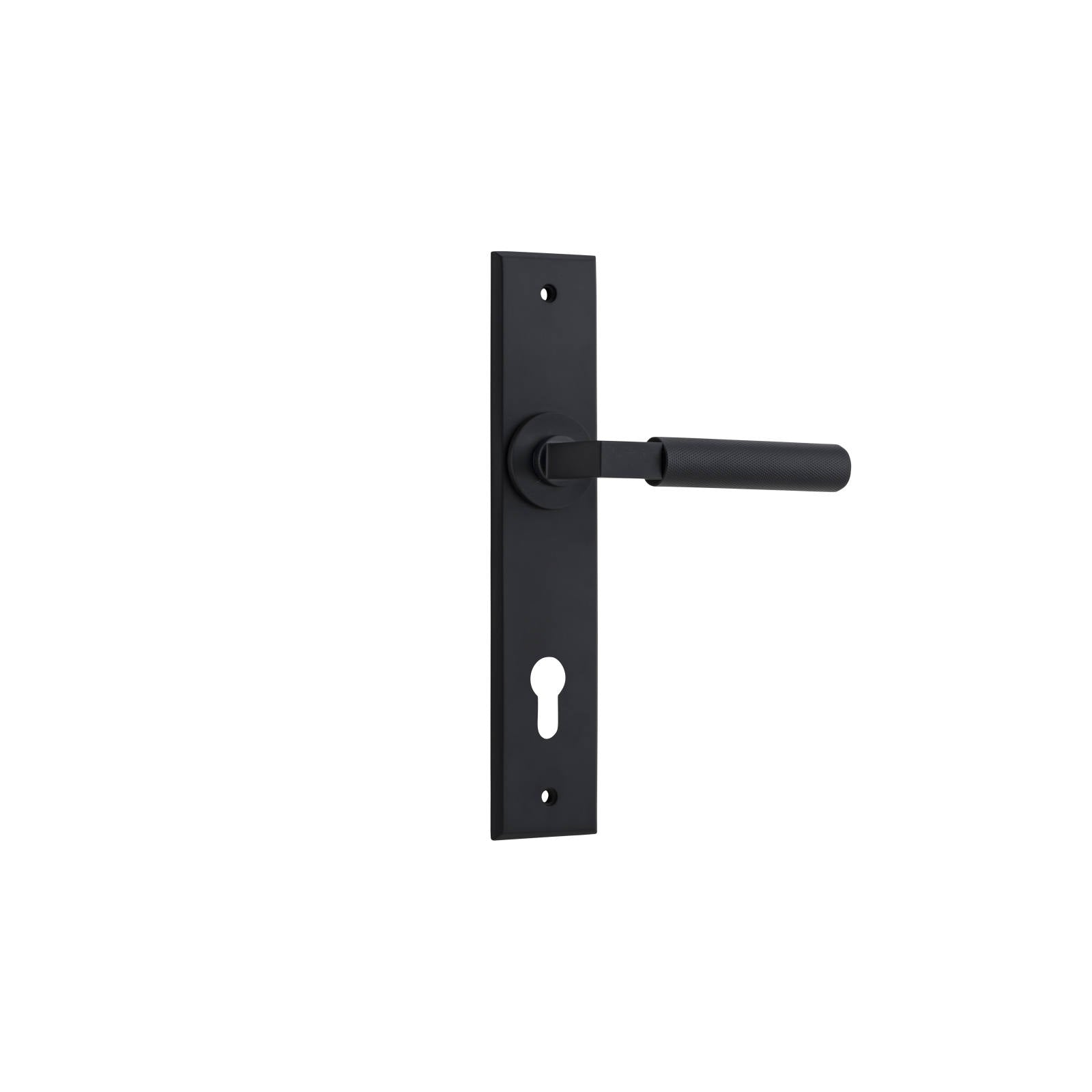 Brunswick Lever Matt Black Chamfered Backplate