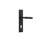 Brunswick Lever Matt Black Chamfered Backplate