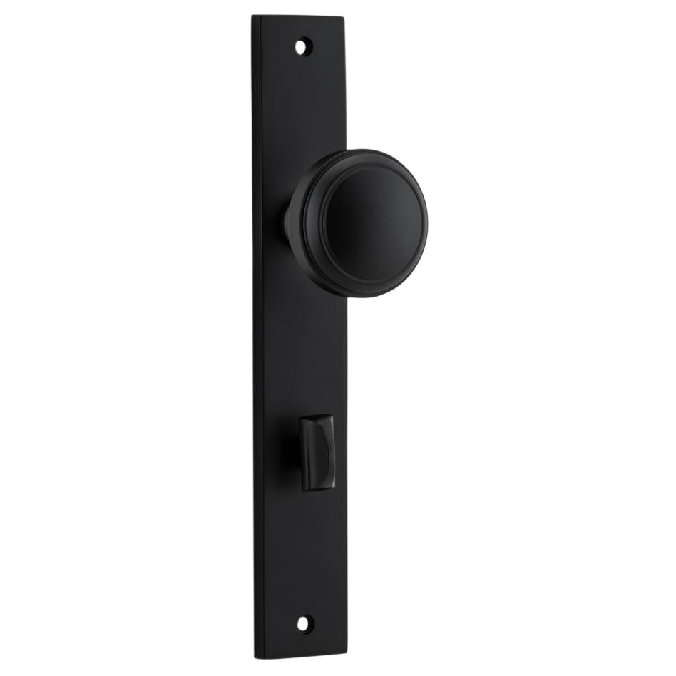 Paddington Knob Rectangular Backplate Matt Black