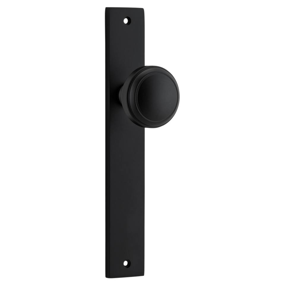 Paddington Knob Rectangular Backplate Matt Black