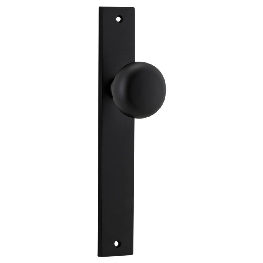 Cambridge Knob Rectangular Backplate Matt Black