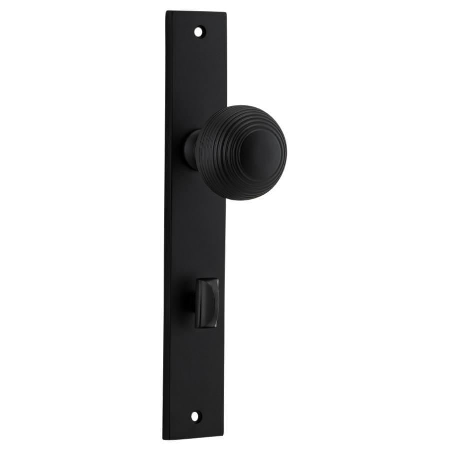 Guildford Knob Rectangular Backplate Matt Black