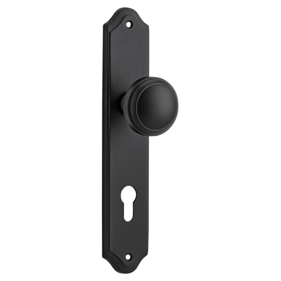 Paddington Knob Shouldered Backplate Matt Black