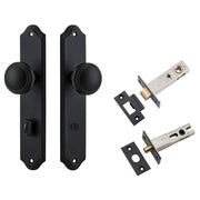 Paddington Knob Shouldered Backplate Privacy Kit w Privacy Turn Matt Black