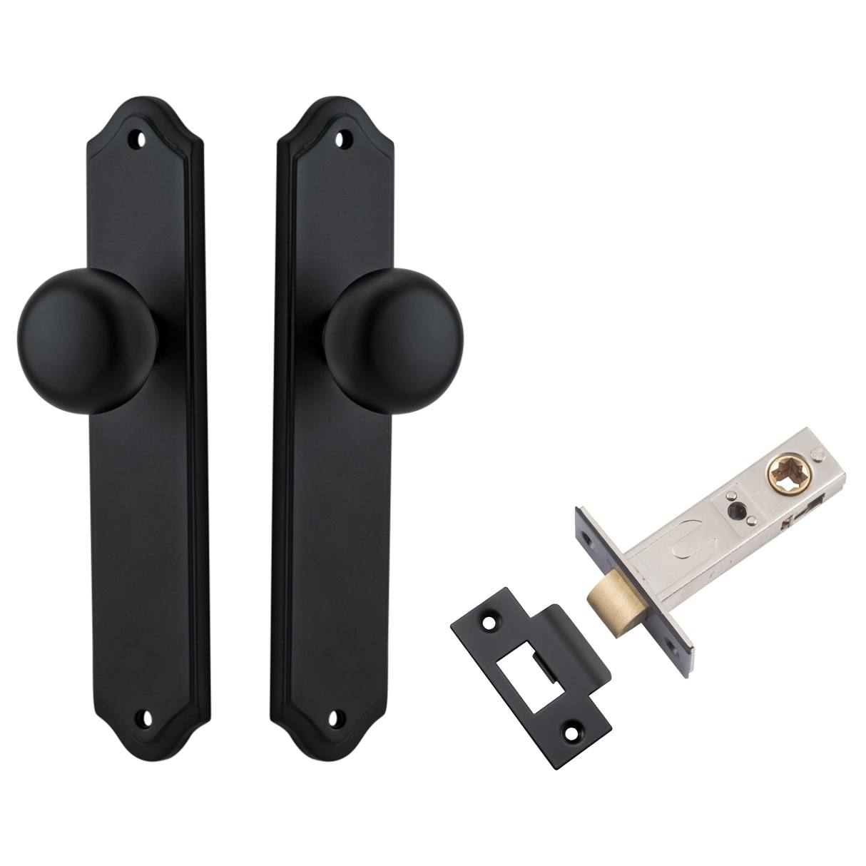Cambridge Knob Shouldered Backplate Passage Kit Matt Black