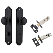 Cambridge Knob Shouldered Backplate Privacy Kit w Privacy Turn Matt Black