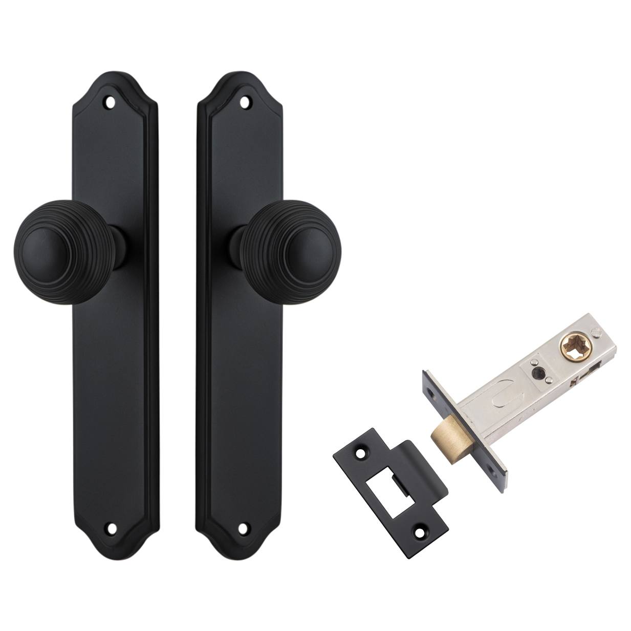 Guildford Knob Shouldered Backplate Passage Kit Matt Black