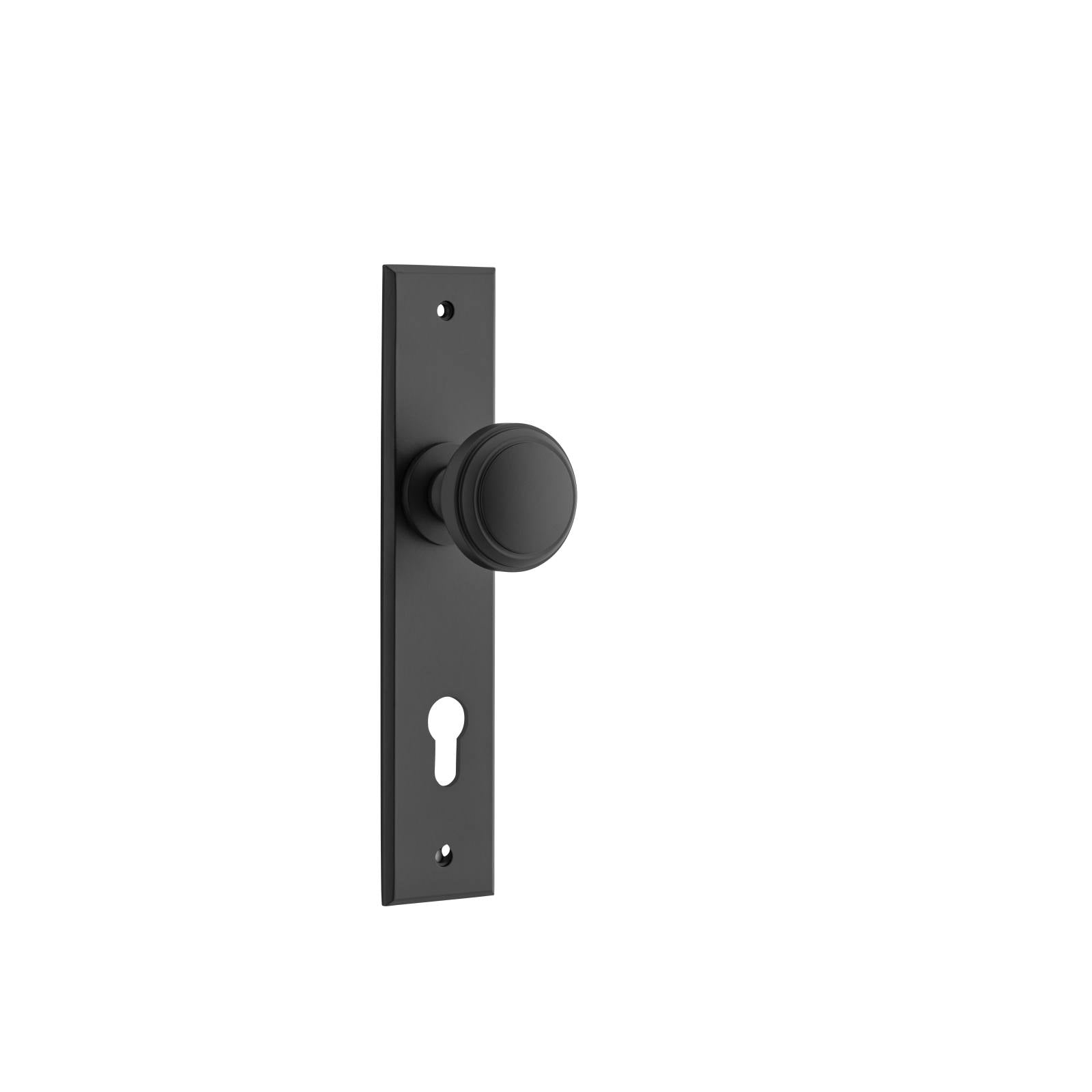 Paddington Knob Matt Black Chamfered Backplate