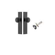 Paddington Knob Chamfered Backplate Passage Kit Matt Black