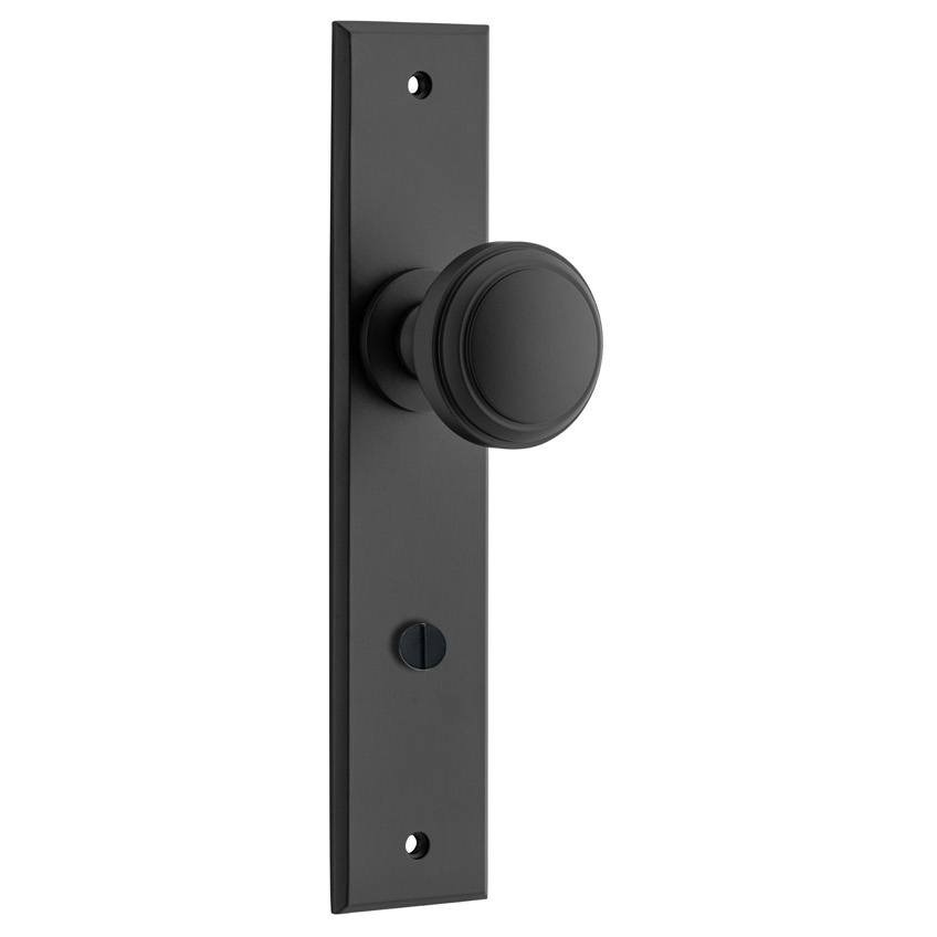 Paddington Knob Matt Black Chamfered Backplate