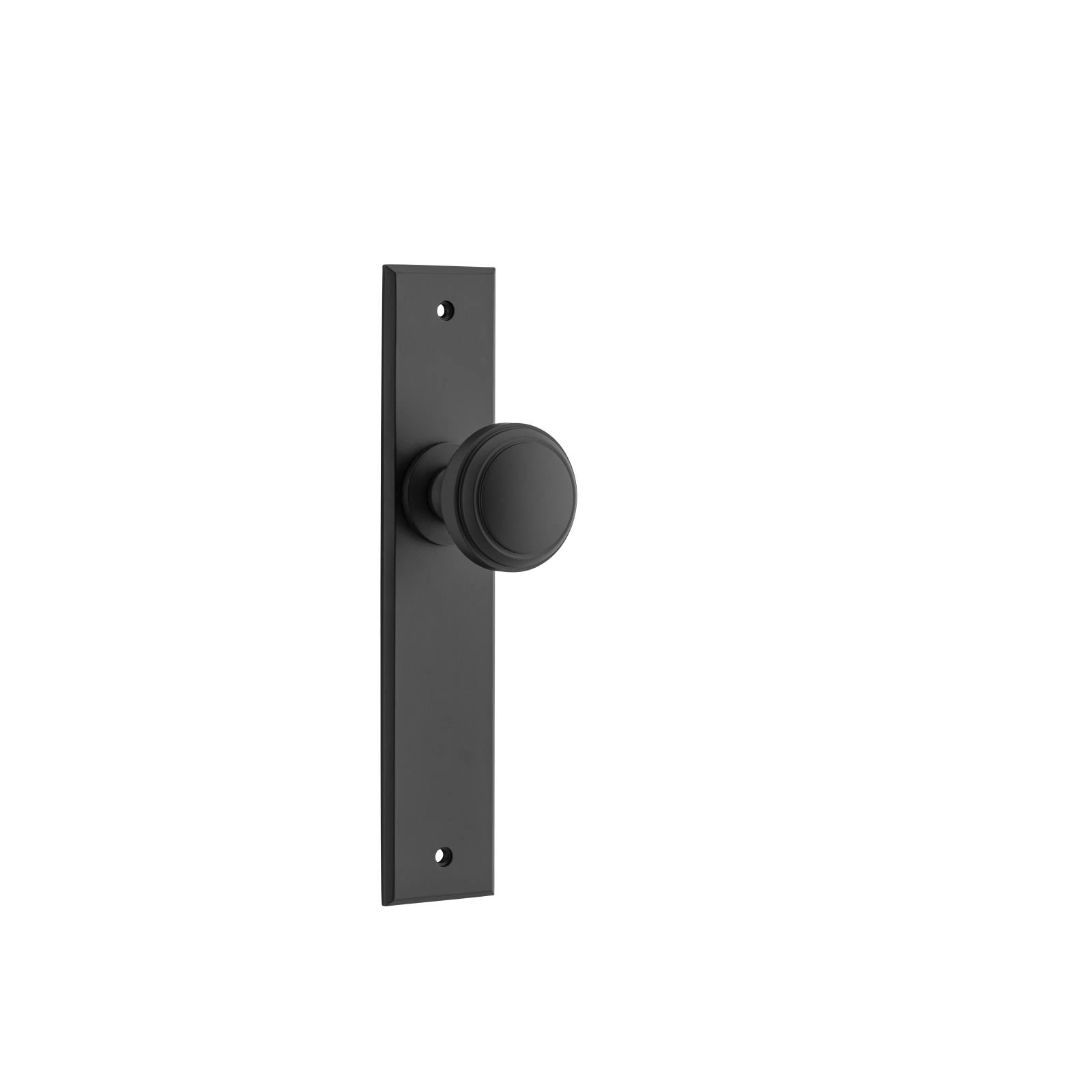 Paddington Knob Matt Black Chamfered Backplate