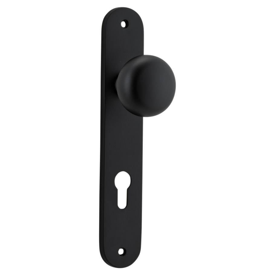 Cambridge Knob Oval Backplate Matt Black