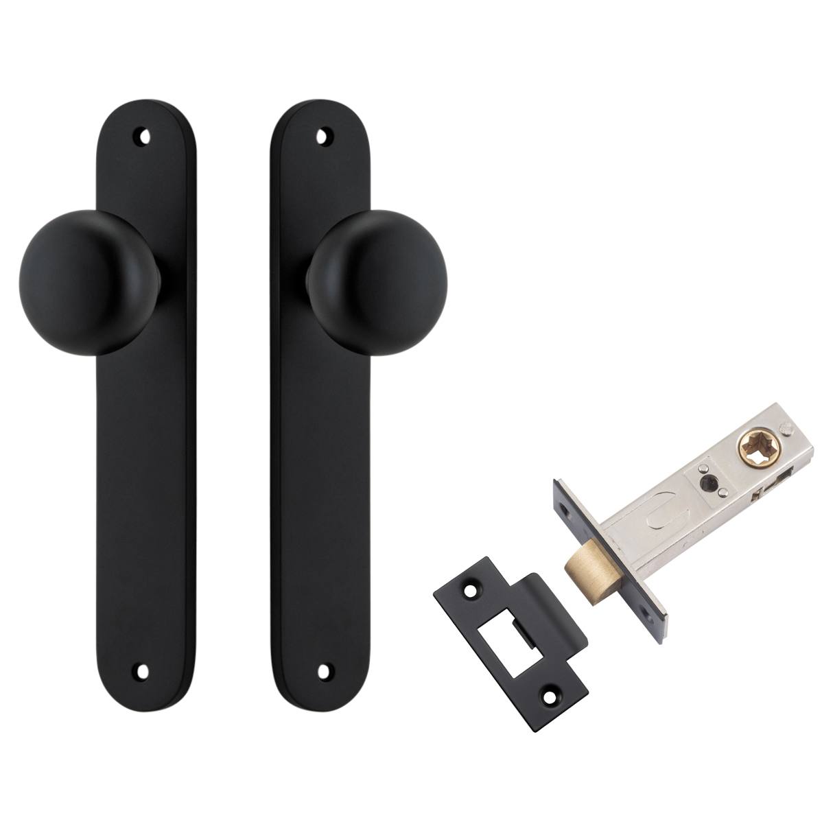Cambridge Knob Oval Backplate Passage Kit Matt Black