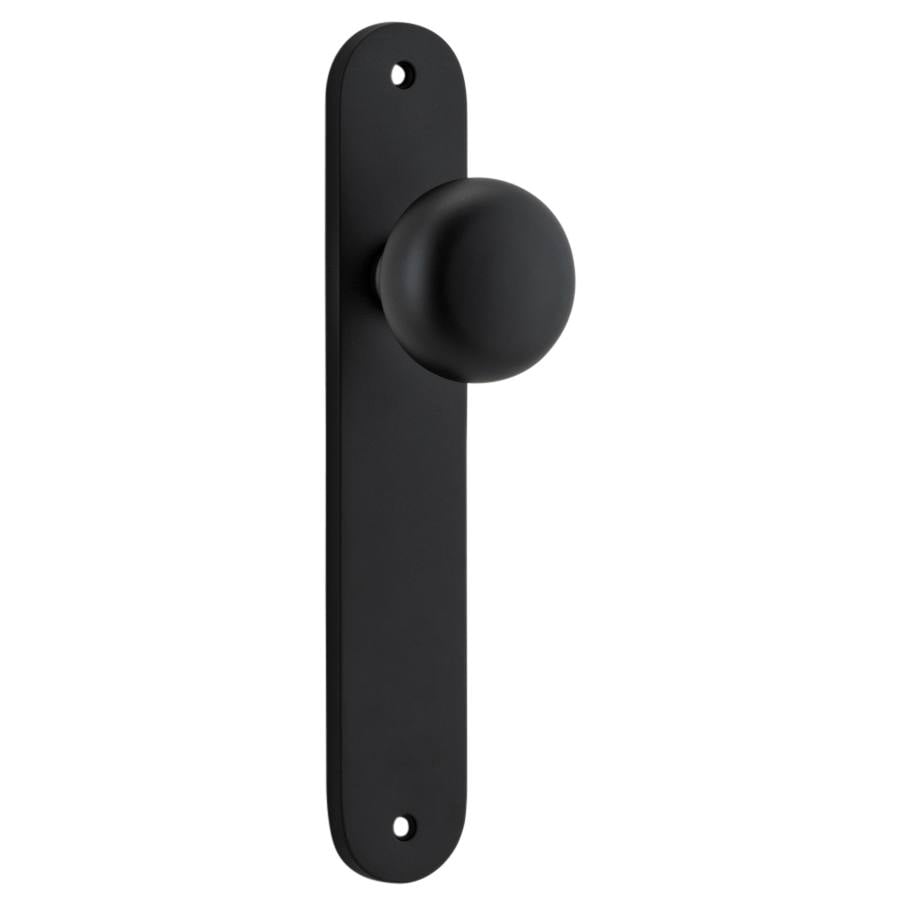 Cambridge Knob Oval Backplate Matt Black