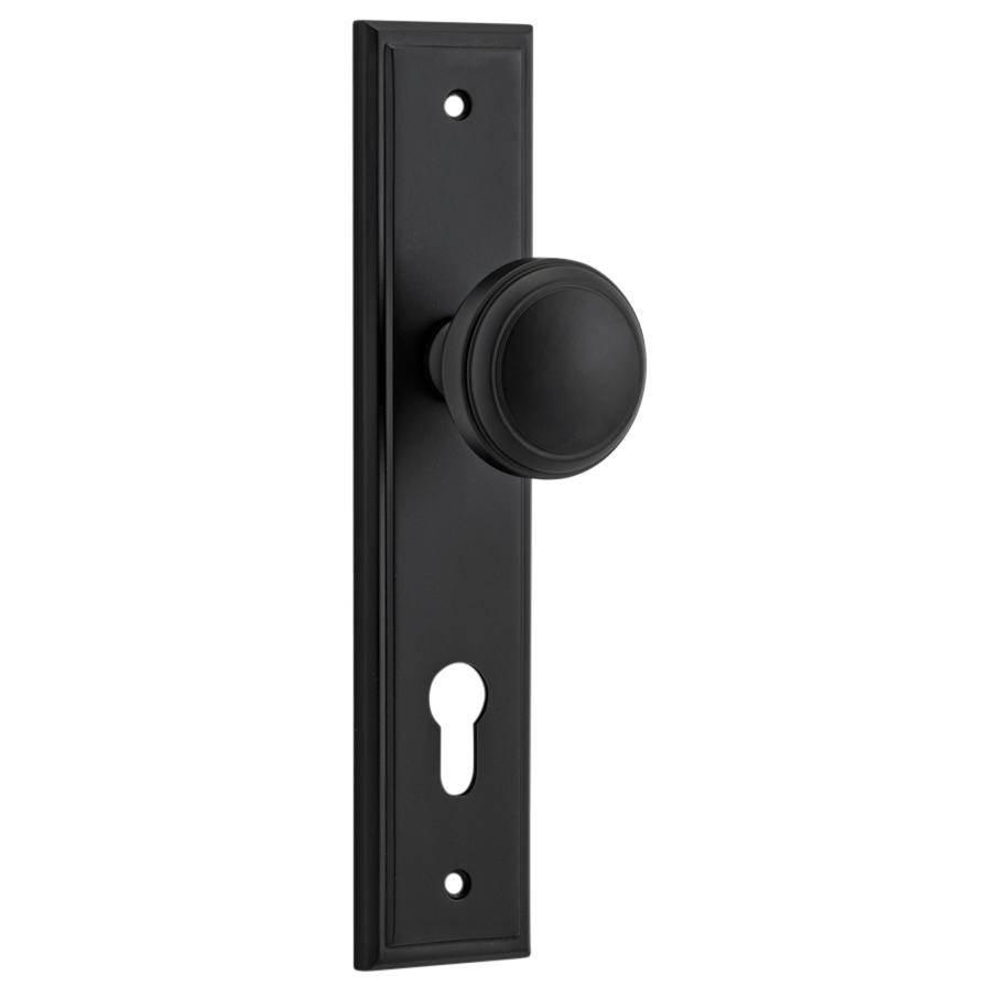 Paddington Knob Stepped Backplate Matt Black